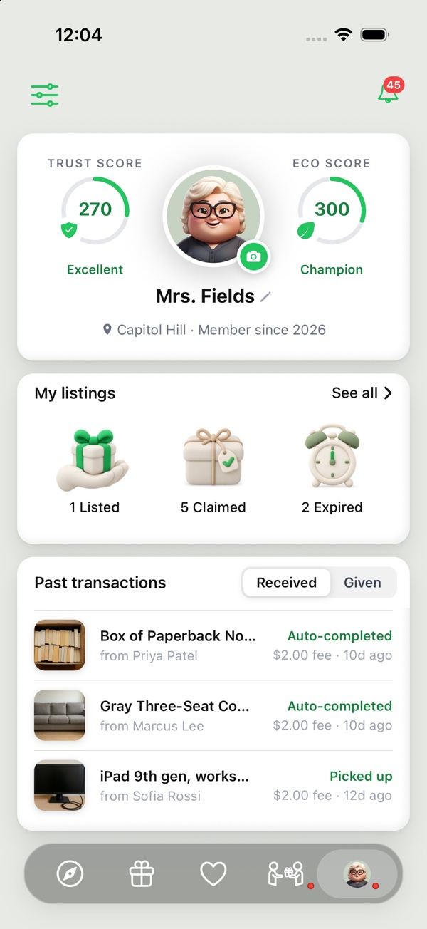 Profile: My listings