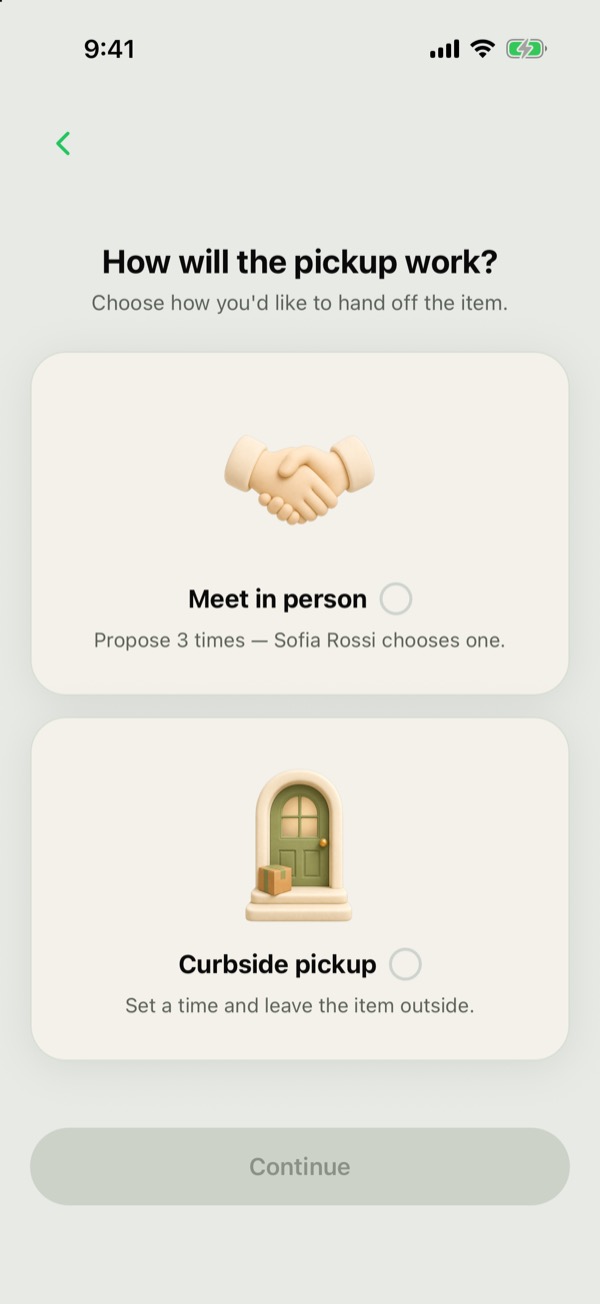 Arrange Pickup: how will it work?